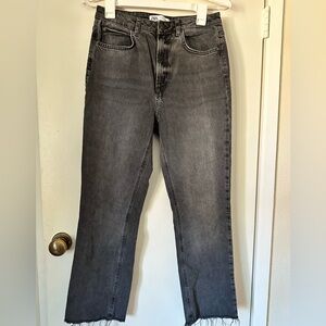 Zara raw hem high waisted jeans
